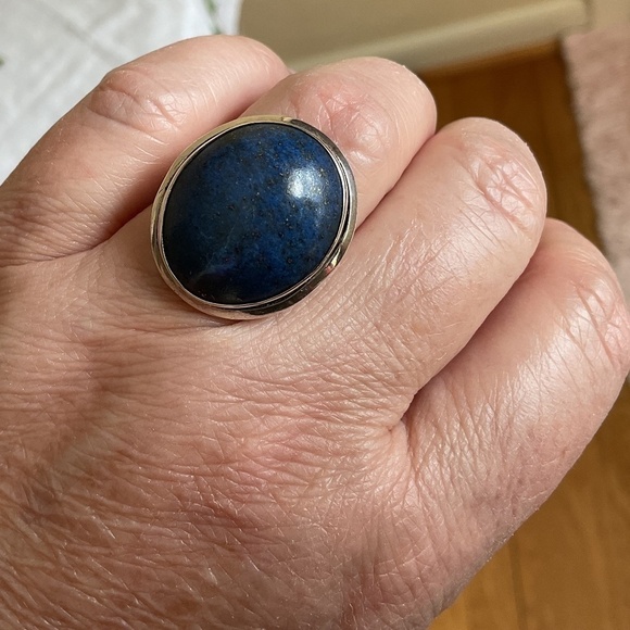 Sterling Silver 925 Lapis lazuli  Ring Size US 7 - Picture 2 of 9